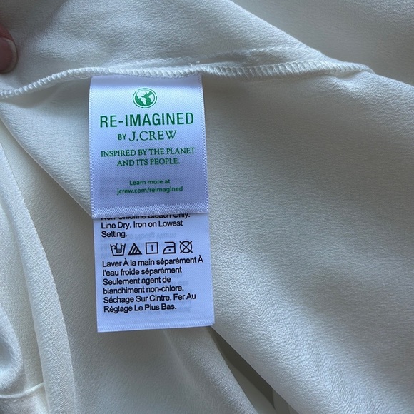 J CREW CREAM/OFF WHITE SILK BLOUSE 2X - Picture 6 of 9